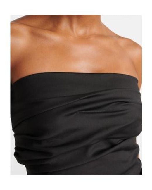 Maticevski Black Intoxicate Ruched Strapless Gown