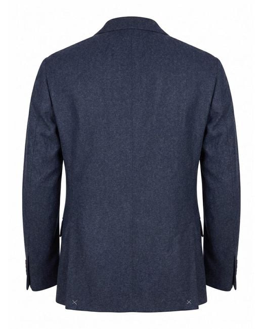 Brunello Cucinelli Blue Double-Breasted Peak-Lapel Blazer for men