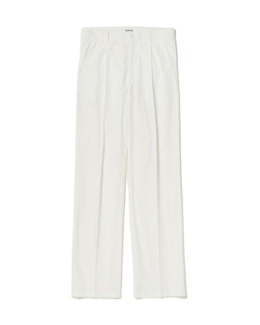 Auralee White Pleated Casual Pants for men
