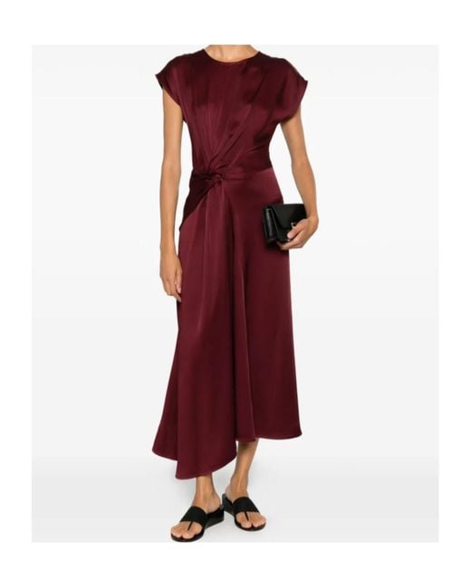 Victoria Beckham Red Draped Maxi Dress