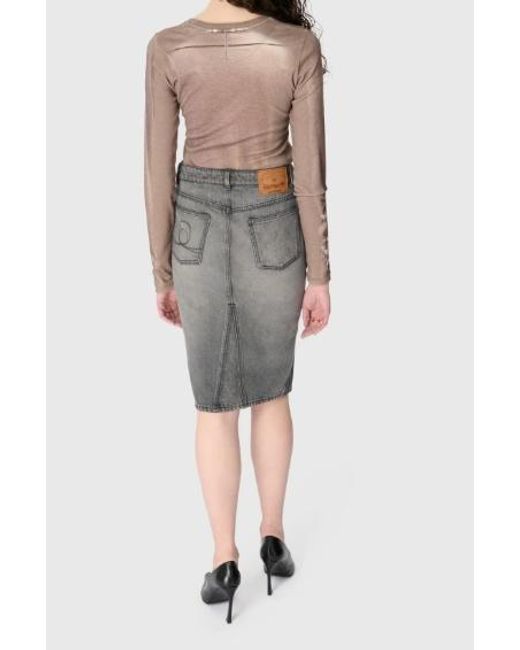 MARINE SERRE Brown Tie Detailed Knit Sweater