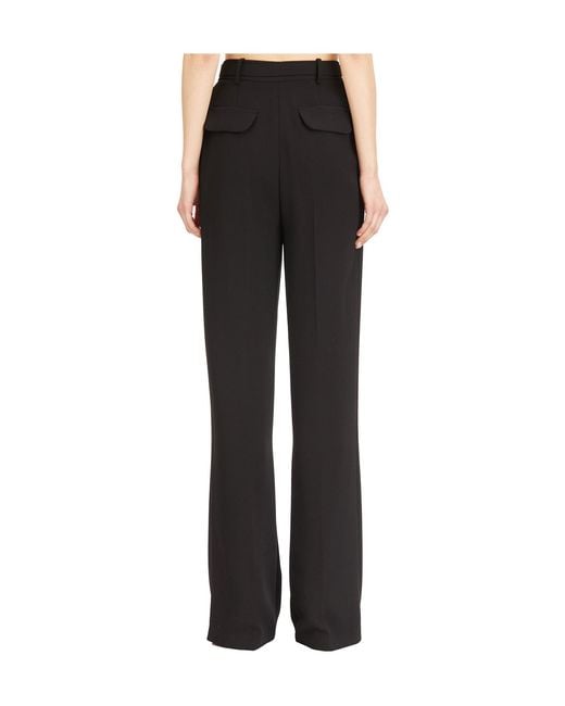 Elisabetta Franchi Black Belt Detailed Lightweight Crêpe Trousers