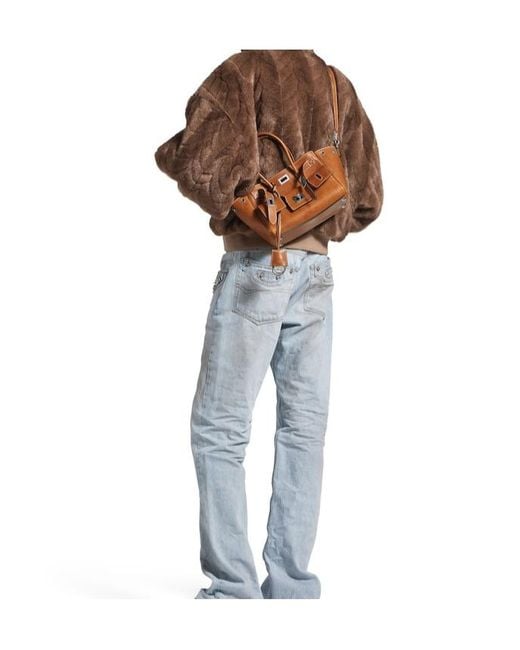 Balenciaga Brown Twist-Lock Top Handle Bag