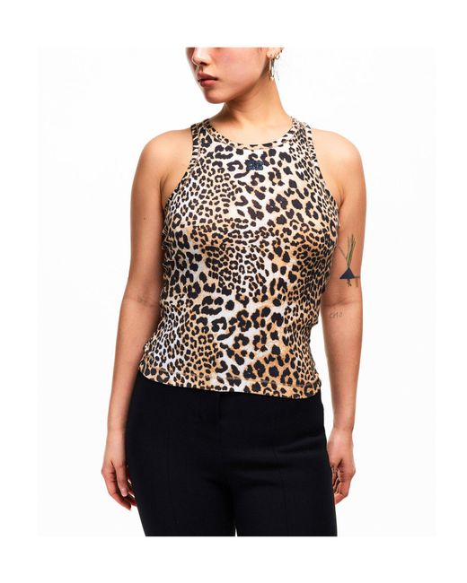 Ganni Brown Cotton Vest
