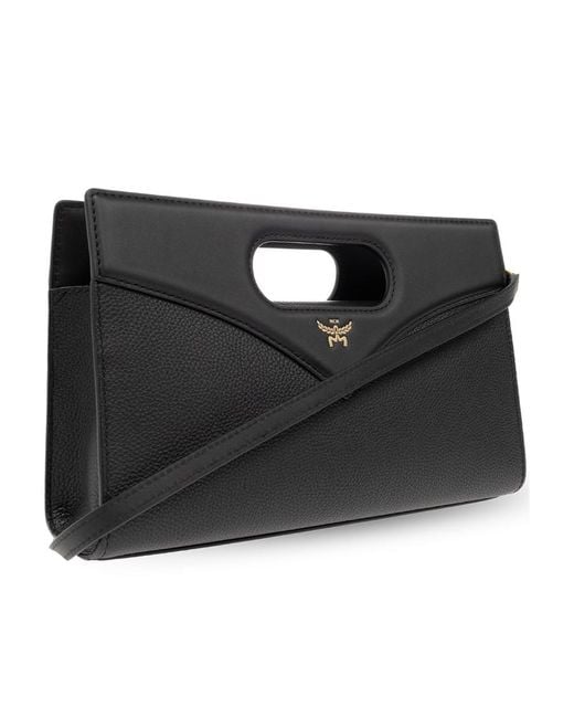 MCM Black Logo Shoulder Bag