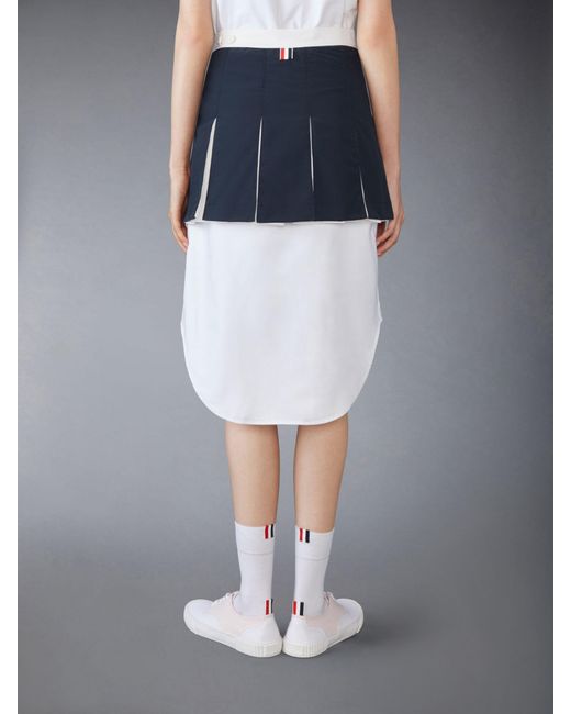 Thom Browne Blue Pleated Ripstop Miniskirt
