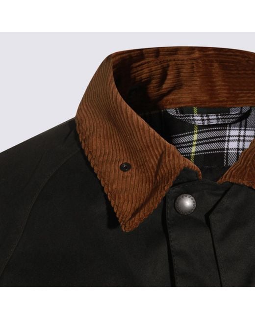 Barbour Black Oversized Solway Waxed Jacket for men