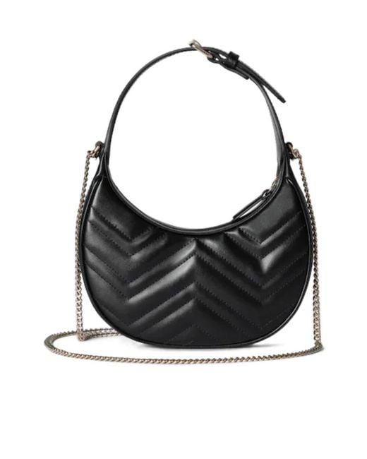 Gucci Black Gg Marmont Small Shoulder Bag