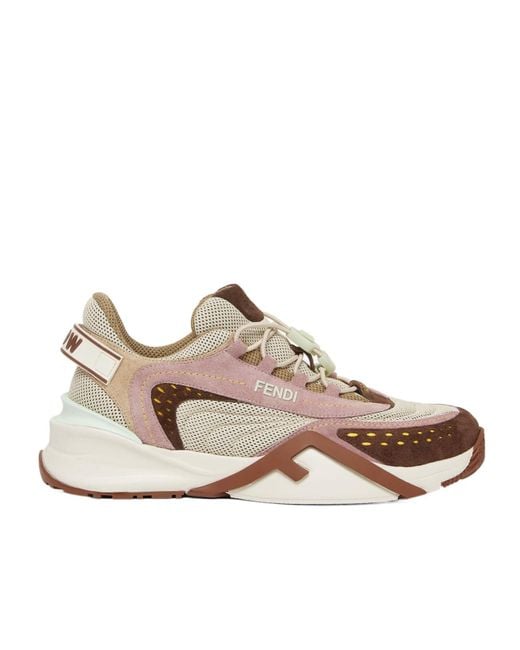 Fendi Multicolor Flow Colorblock Suede Runner Sneakers