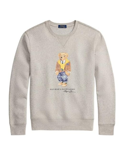Polo Ralph Lauren White Bear Graphic Crewneck Sweatshirt for men