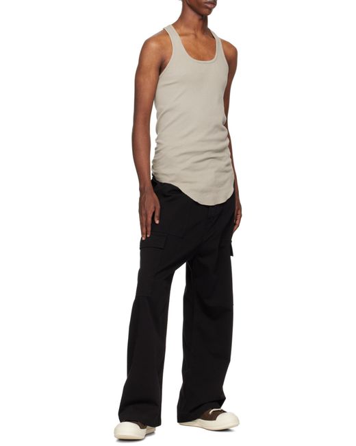 Rick Owens Black Straight Leg Cargo Trousers for men