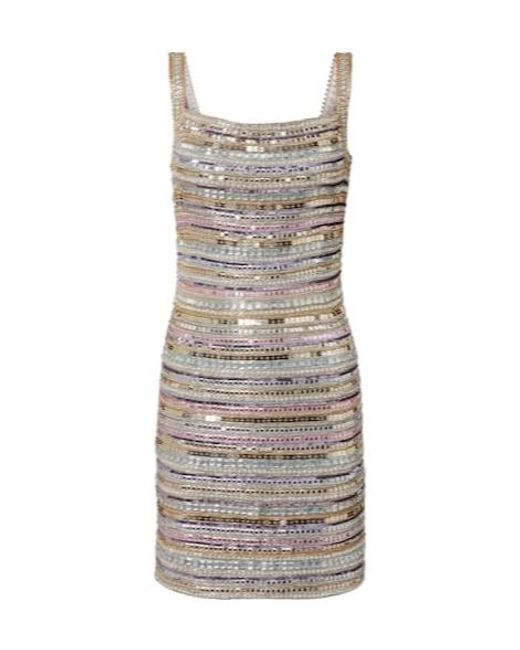 Jenny Packham Gray Nancy Embellished Minidress