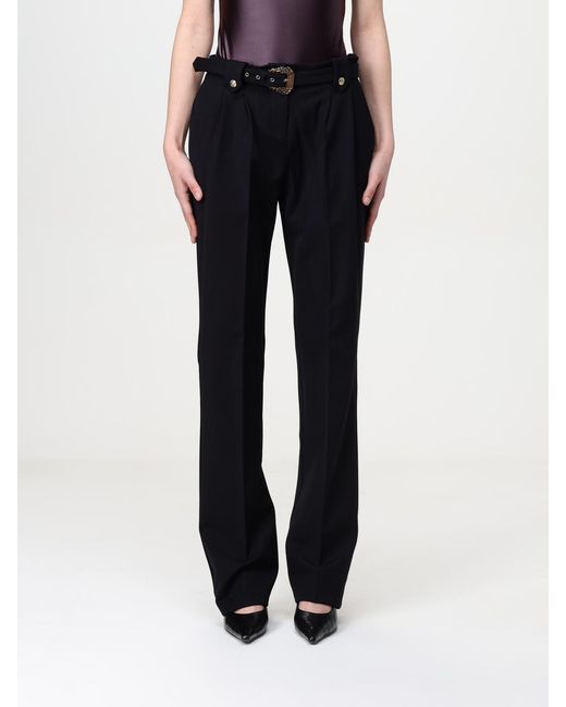 Versace Jeans Black Couture Belted High Waist Trousers