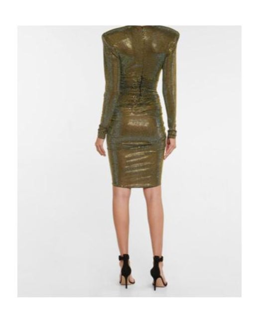 Alexandre Vauthier Green Crystal-Embellished Jersey Minidress