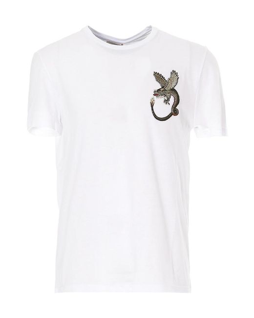 McQueen White T-Shirt With Round Neck And Short Sleeves for men