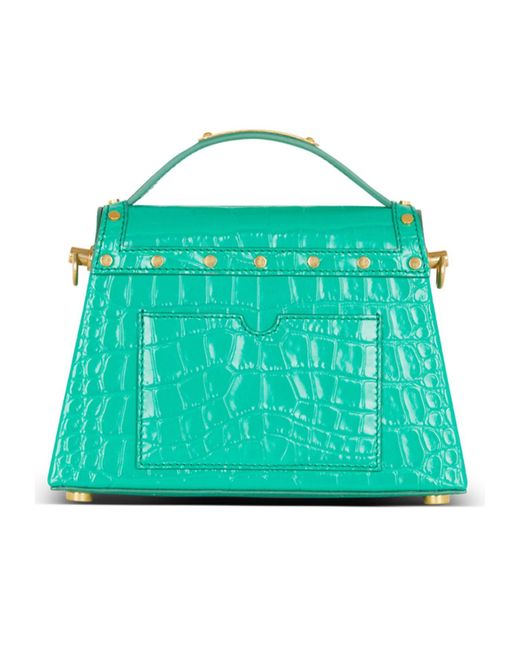 Balmain Green Top Handle Shoulder Bag for men