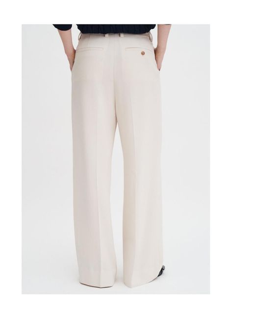 Filippa K White Pleated Wide-Leg Pants