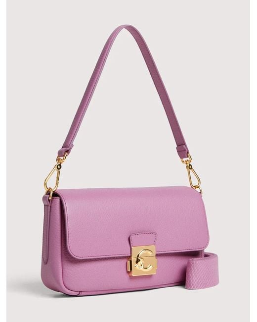 Coccinelle Pink Medium C-Me Lock Shoulder Bag