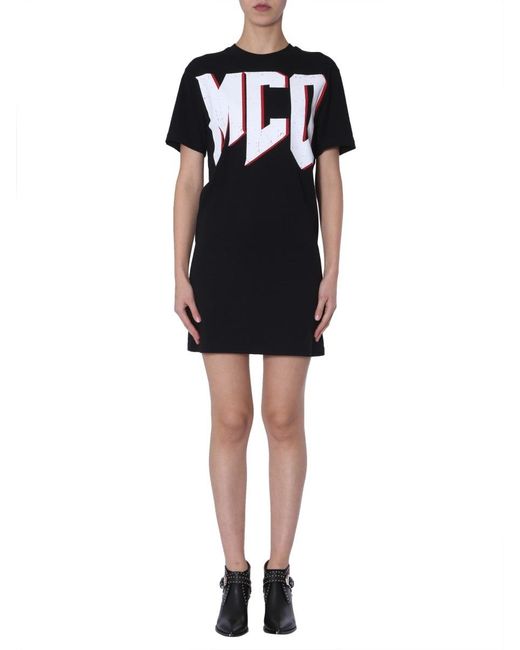 McQueen Black Printed Dress