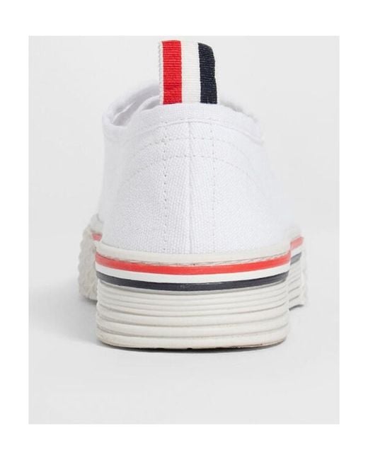 Thom Browne White Collegiate Lace-Up Sneakers