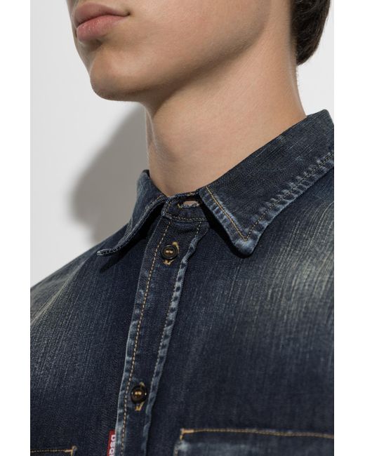 DSquared² Blue Long-Sleeved Shirt for men