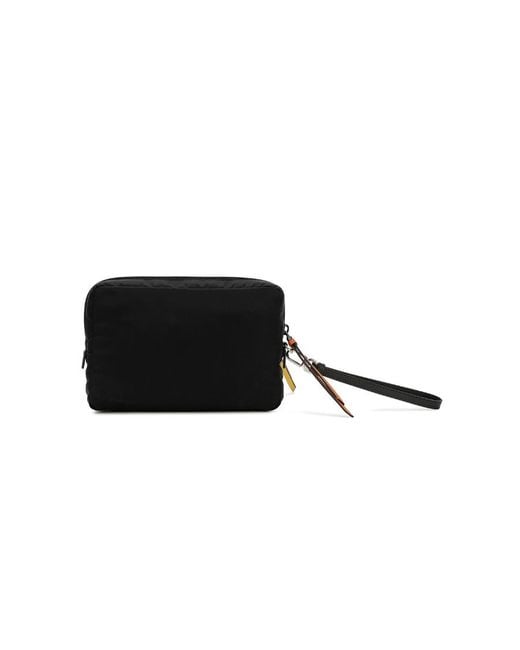 Prada Black Logo Zipper Clutch for men