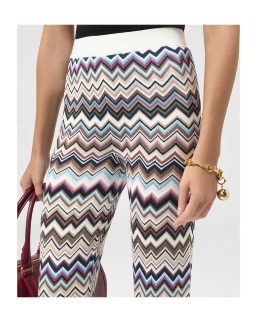 Missoni White Zigzag-Knit Trousers