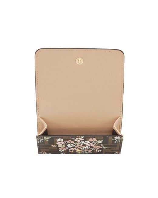 Fendi White Floral Print Wallet