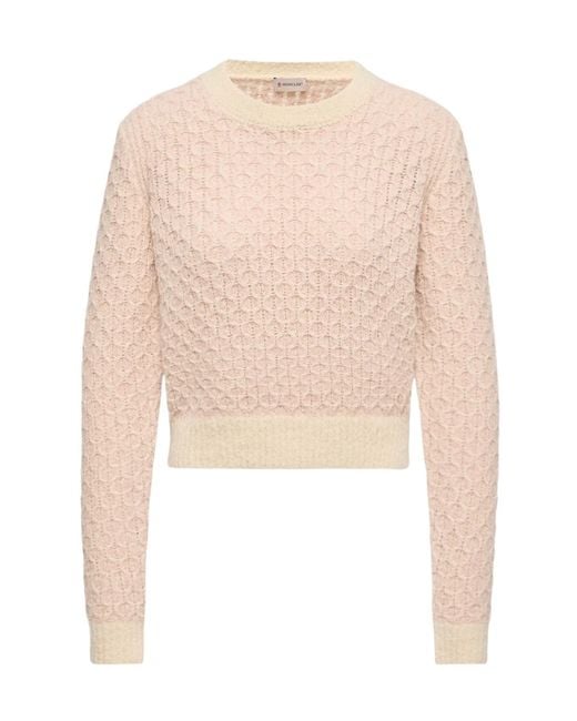 Moncler White Wool Blend Sweater