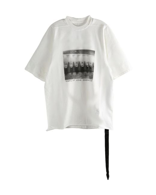 Rick Owens White Print-Detail T-Shirt for men