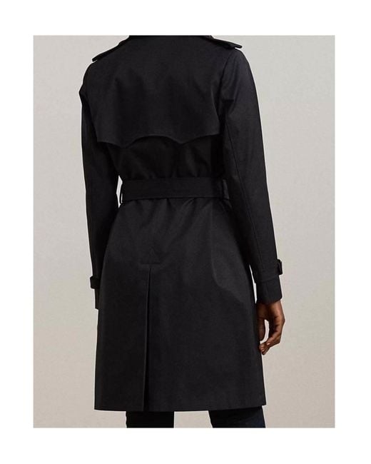 Ralph Lauren Black Double-Breasted Belted Trench Coat
