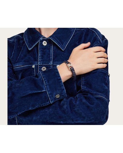 Ferragamo White Knitting Bracelet for men