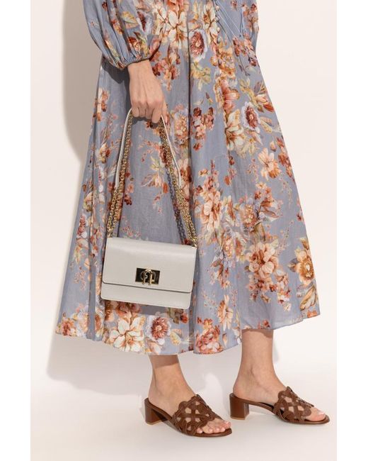 Furla Gray 1927 Mini Crossbody Bag
