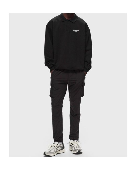 Represent Black Logo Polo Shirt for men