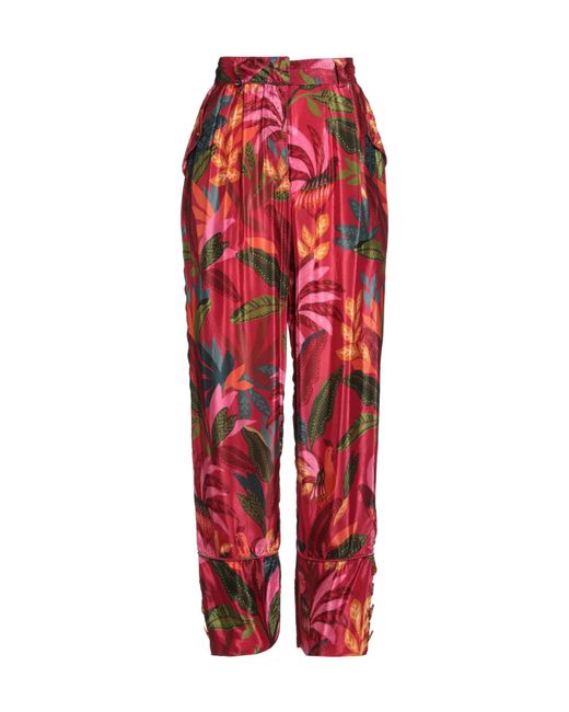 Farm Rio Red Elasticised Waist Casual Trouser