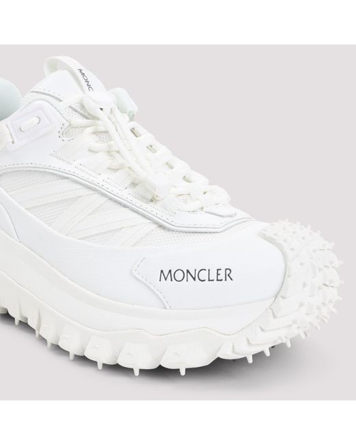 Moncler White Lace-Up Platform Sneakers