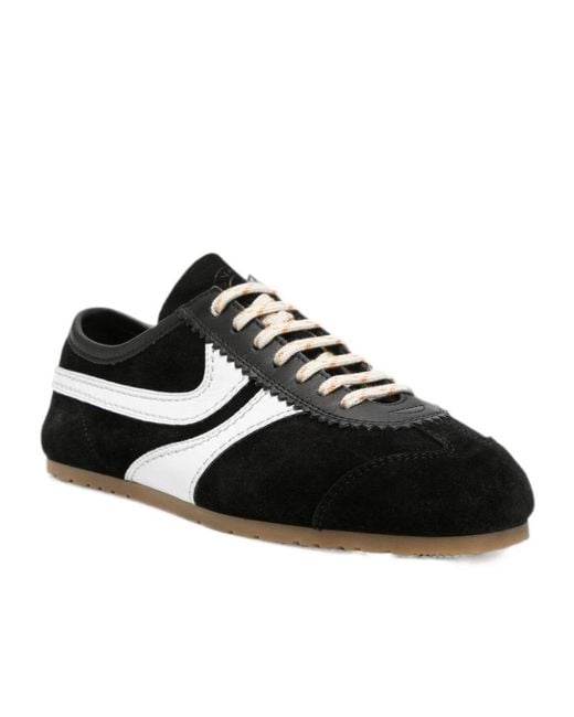 Dries Van Noten Black Round-Toe Sneakers