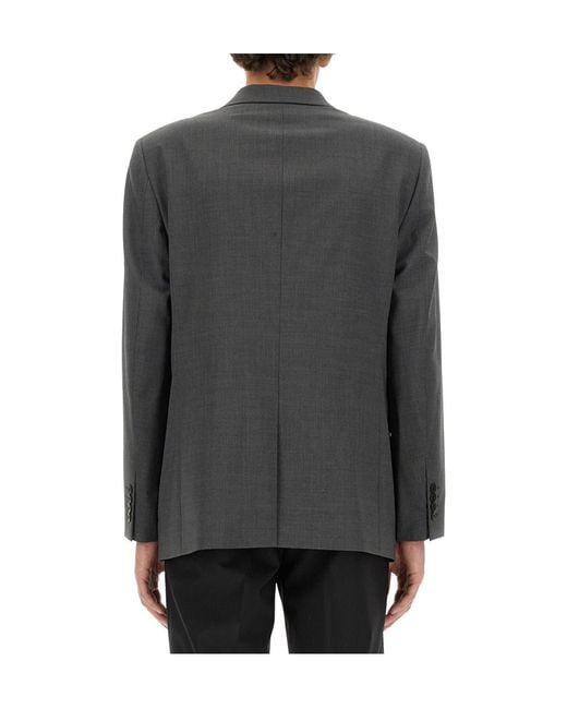 Theory Gray Single Breasted Straight Hem Jacket for men
