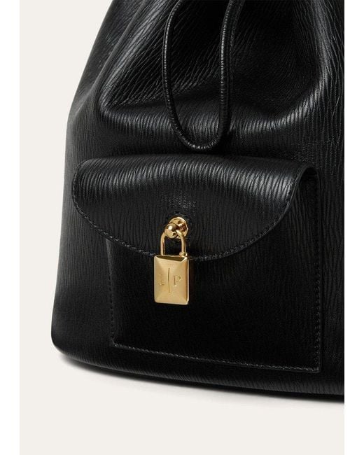 Loro Piana Black Extra Drawstring L27 Backpack