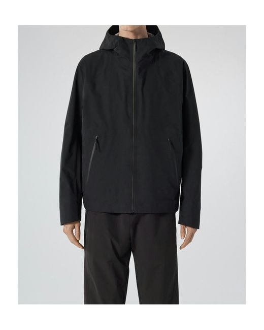 Veilance Black Hooded Zip-Up Jacket for men