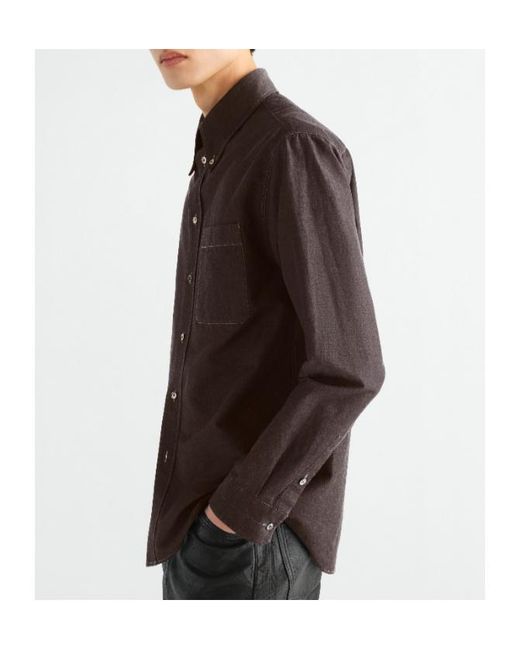 Lemaire Brown Button-Down Shirt for men
