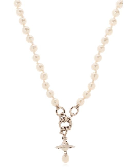 Vivienne Westwood Metallic Logo Embellished Necklace