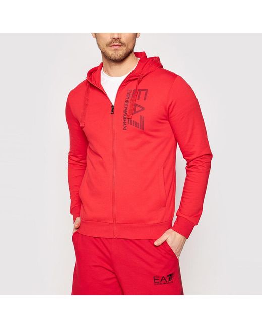 EA7 Red Logo And Hat Casual Jacket for men