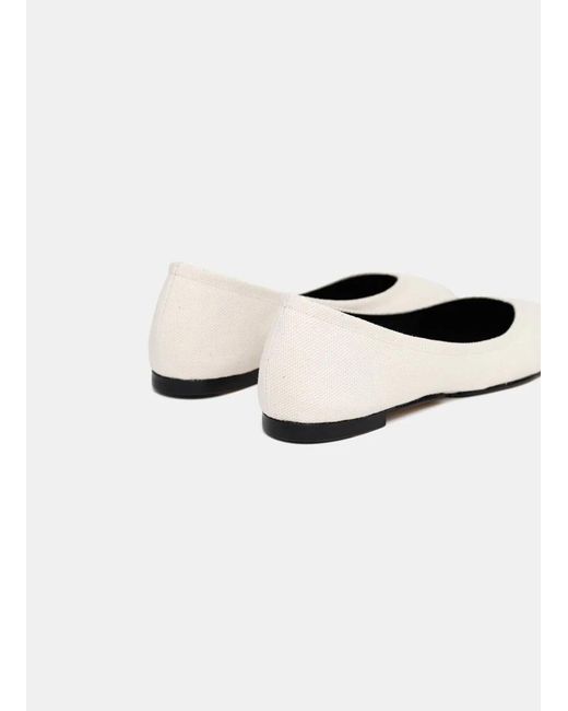 Jacquemus White Toe-Detail Ballet Flats