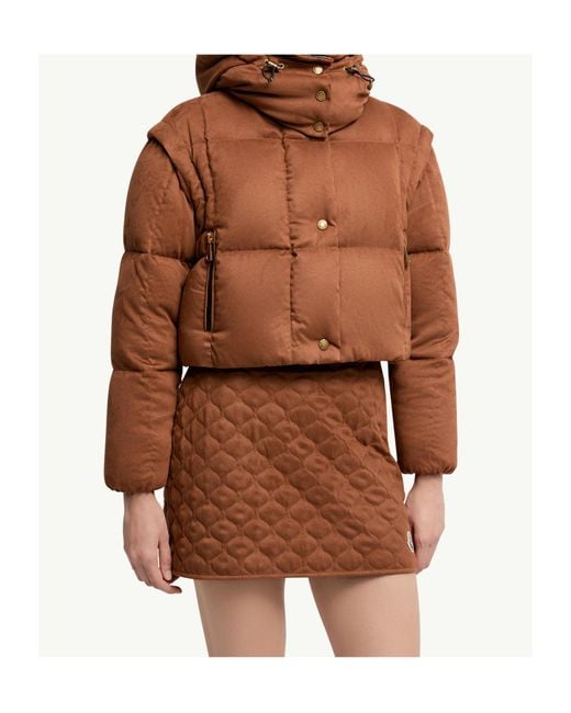 Moncler Brown Paterne 2-In- Hooded Short Padded Jacket