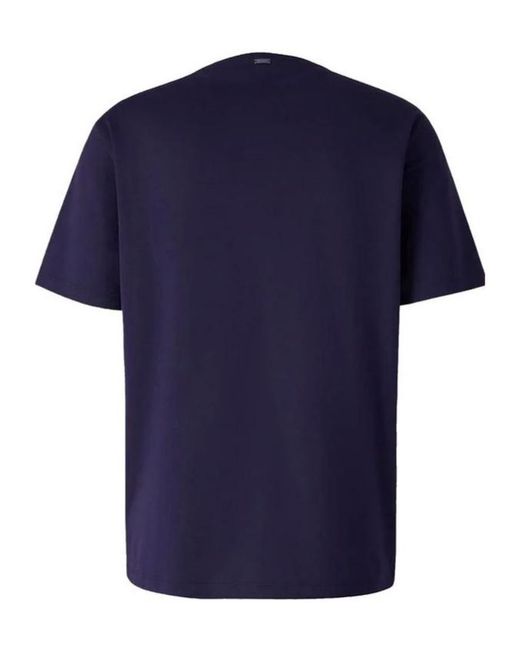 Herno Blue Logo Detailed Crewneck T-Shirt for men