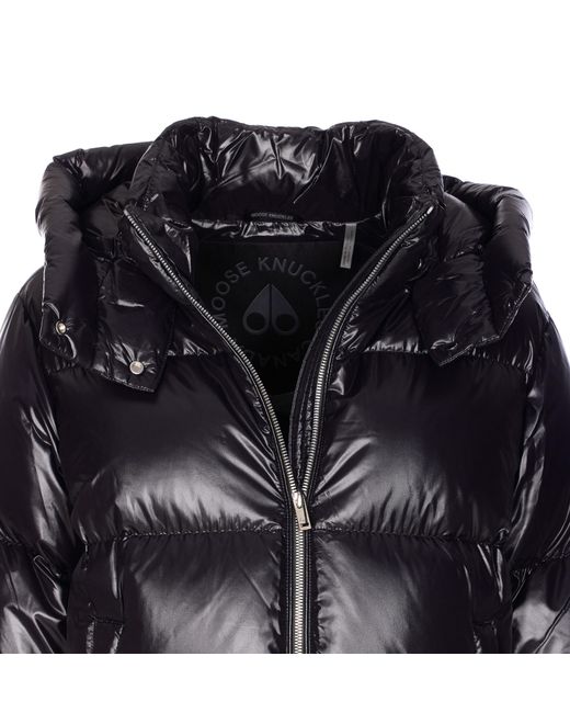 Moose Knuckles Black Padded Removable-Hood Jacket