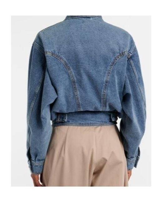 Magda Butrym Blue Front Zip Denim Jacket
