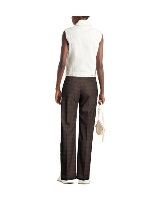 MM6 by Maison Margiela Brown Solid Color Casual Trousers