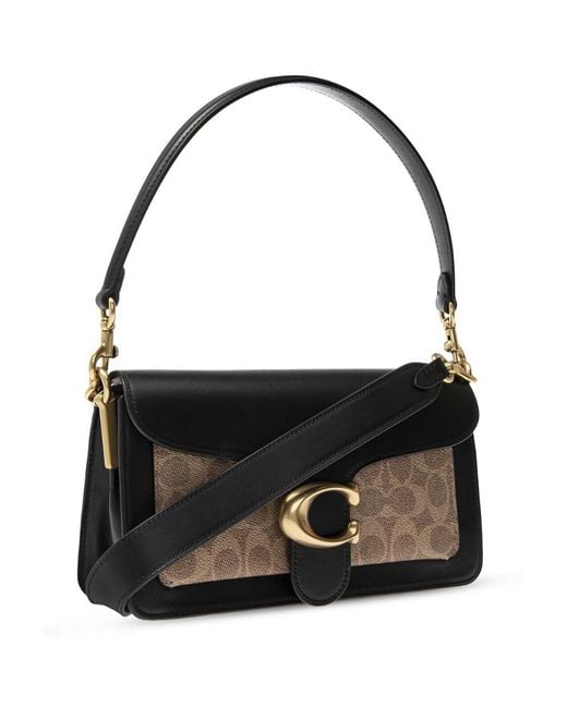 COACH Black Tabby Monogram Pattern Shoulder Bag
